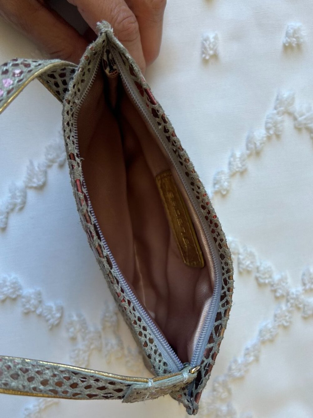 Arden B Leather Gold & Bronze Metallic Mini with Python Embossed Design - Picture 6 of 8